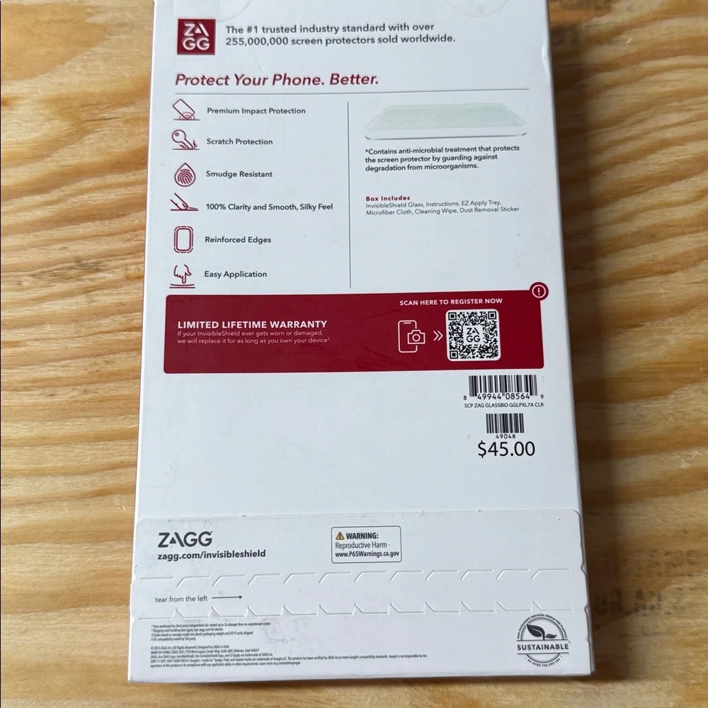 ZAGG InvisibleShield Glass Screen Protector for Google Pixel 7a - White
